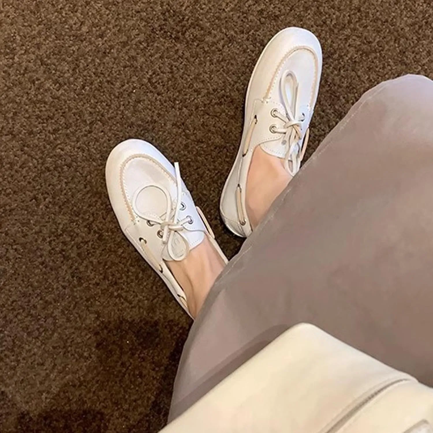 VARECOLA Shoes Loafers for Women Classic Leather Loafers Casual Slip-On Boat Shoes Comfort Casual Slip on Walking Shoes ComfortWalking Moccasins Soft Sole Shoes