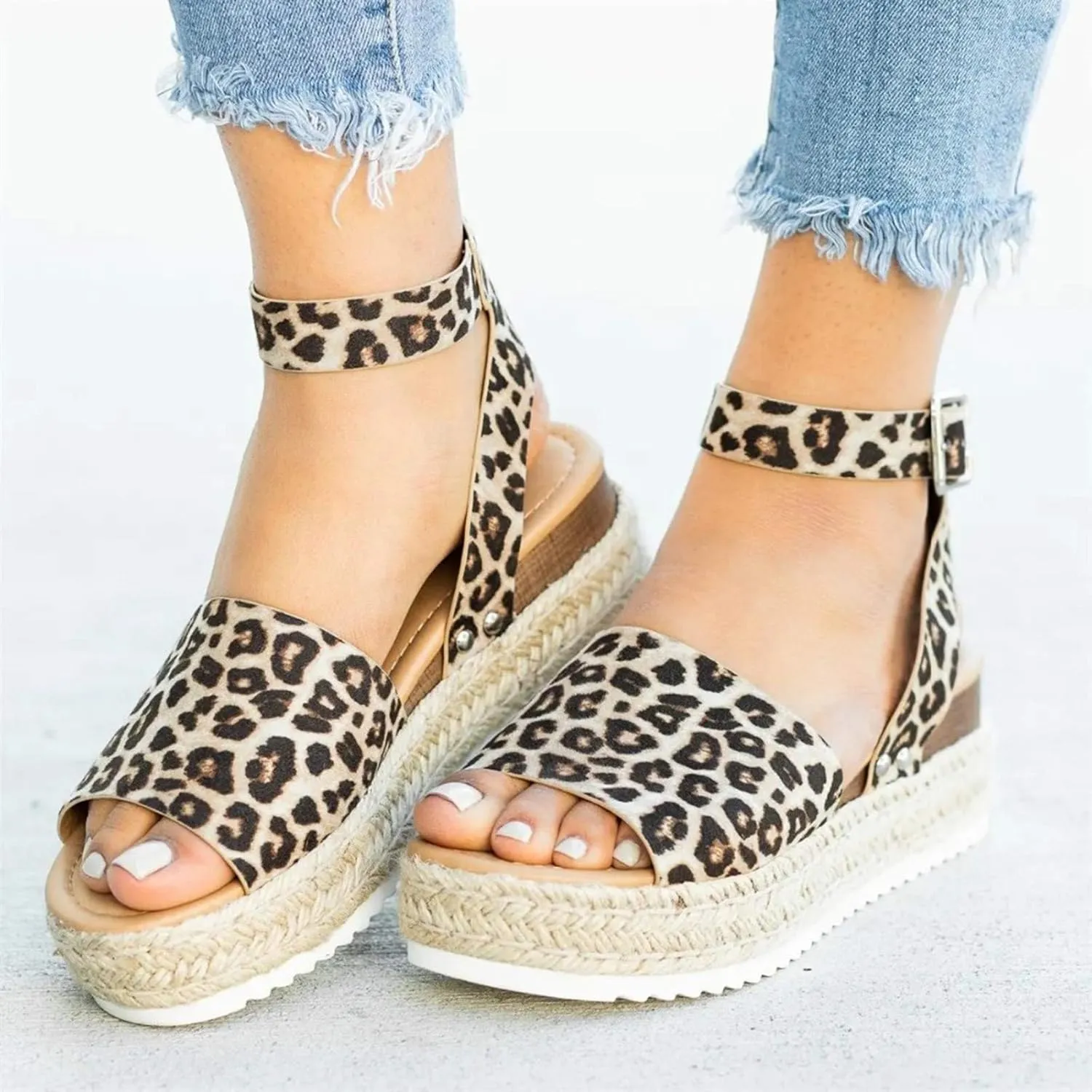 Walking Sandals Women, Beach Sandals for Women Casual Summer Espadrille Wedge Sandals Platform Sandals
