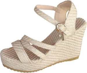 Wedge Sandals Open Toe Wedge Sandals for Women Hiking Sandals Women's Casual Platform Open Toe Wedge Sandal