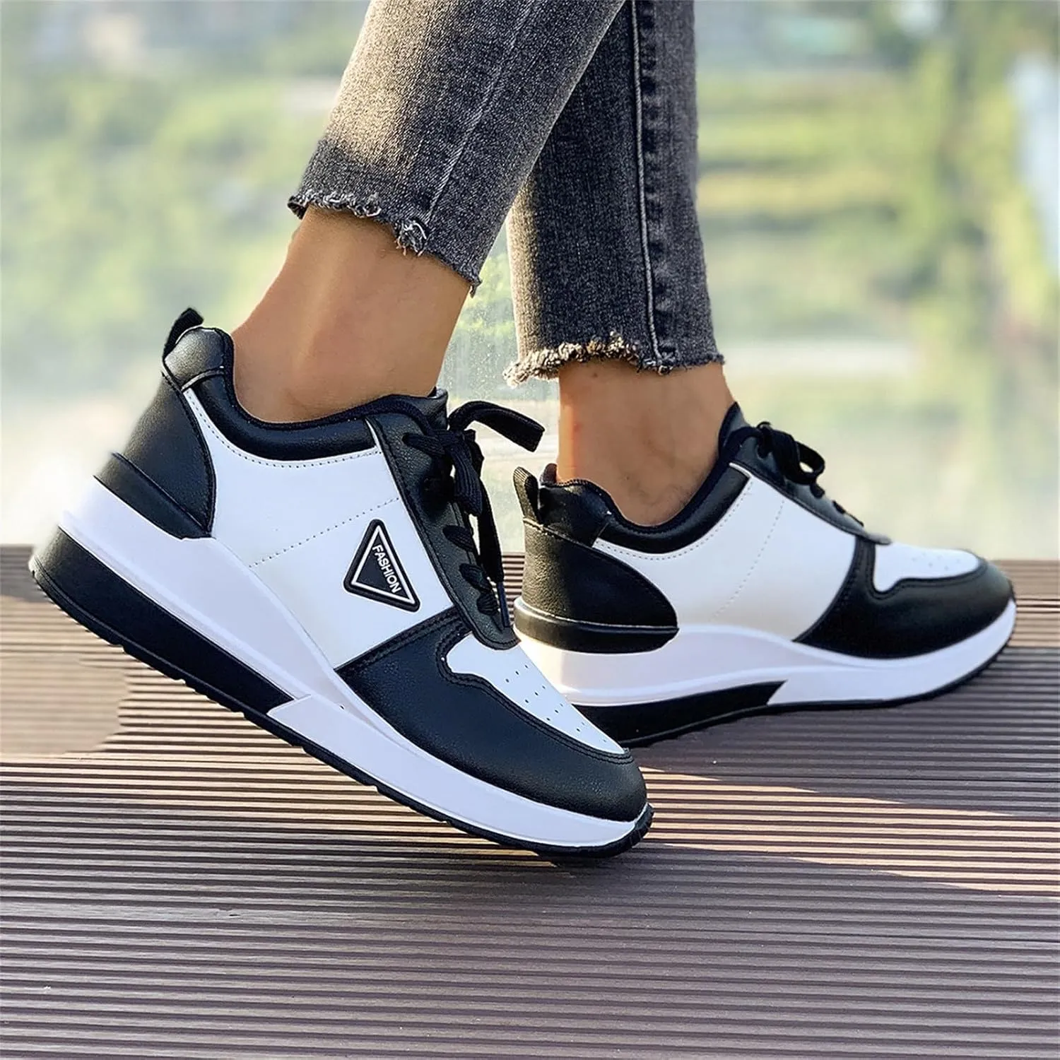 White Leather Sneakers for Women Womens Casual Shoes Women's White Fashion Sneakers Comfort Cute Casual Slip On Lightweight Black Loafers Women Platform Men's Sneakers