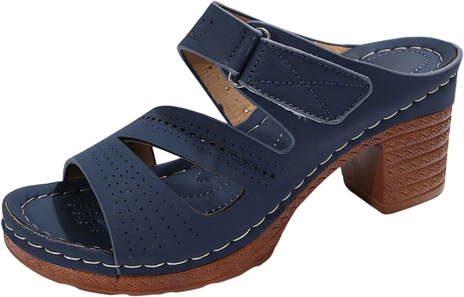 Women Summer Solid Slip On Casual Open Toe Square Heels Comfortable Beach Shoes Sandals Womens Sandals Size 8 Thongs