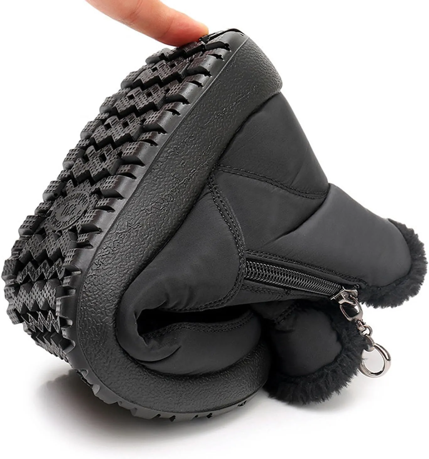 Women Winter Snow Boots Fleece Lined Walking Booties Fashion Flat Bootie Non Slip Outdoor Ankle Short Boot Lightweight Winter Shoes