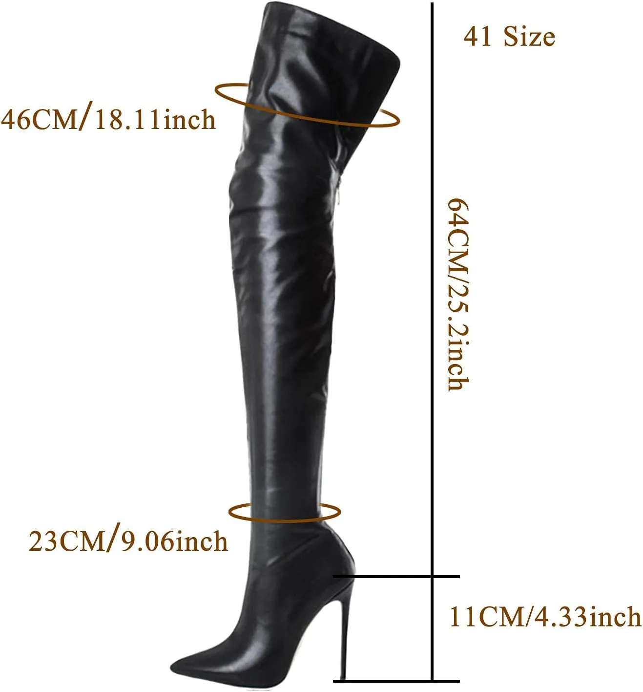 Women's BootsPatent Leather PU Thigh High Boots Pointy Toe Side Zipper Stiletto High Heel Over The Knee Boots
