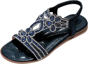 Women's Breathable Open Toe Sandals Comfortable Ankle Strap Outdoor Walking Shoes Leather Sandals for Women