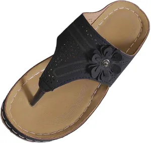 Women's Breathable Wedge Thong Sandals Lightweight Summer Beach Slides For Walking Travel Casual Outdoor Footwear