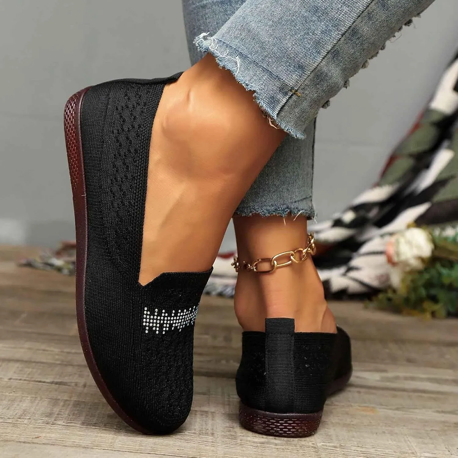 Women's Casual Slip On Shoes Breathable Comfortable Flat Loafers for Daily Wear with Semi Casual Dress Shoes for Men