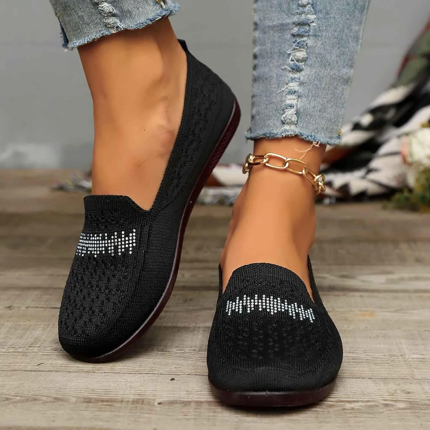 Women's Casual Slip On Shoes Breathable Comfortable Flat Loafers for Daily Wear with Semi Casual Dress Shoes for Men