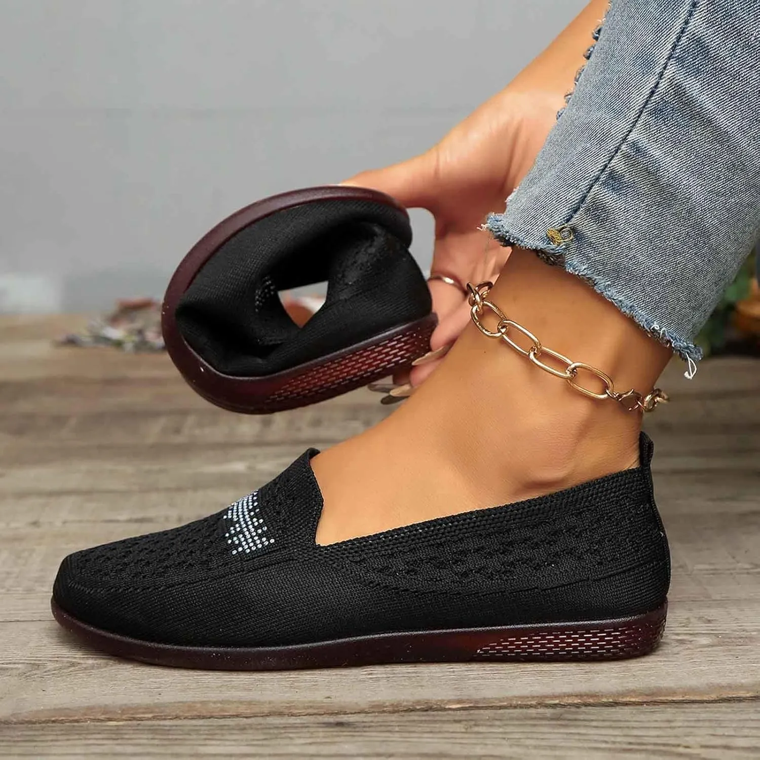 Women's Casual Slip On Shoes Breathable Comfortable Flat Loafers for Daily Wear with Semi Casual Dress Shoes for Men