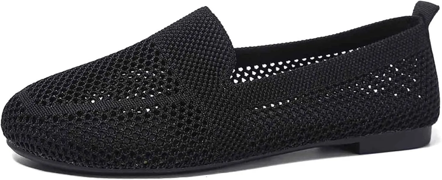 Women's Casual Slip On Shoes Breathable Knit Mesh Flat Comfortable Walking Loafers Daily Wear with Sandals Women Summer