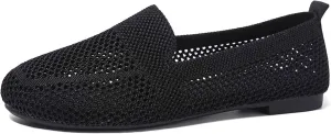 Women's Casual Slip On Shoes Breathable Knit Mesh Flat Comfortable Walking Loafers Daily Wear with Sandals Women Summer