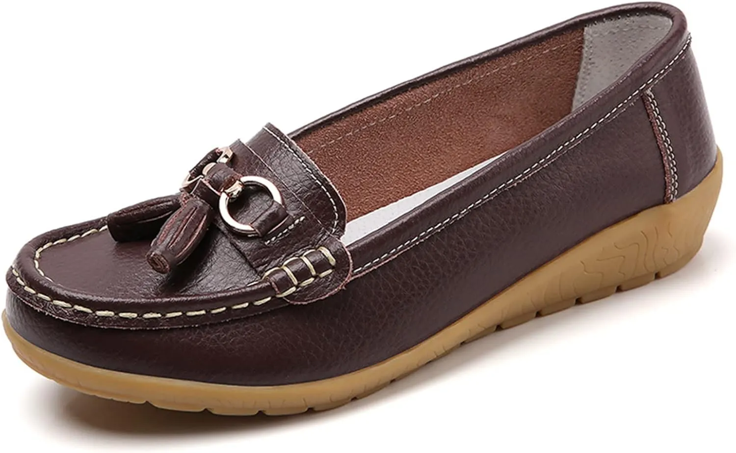 Womens Comfort Walking Flat Loafer Slip On Leather Loafer Comfortable Flat Shoes Outdoor Driving Womens Reefs Size 8