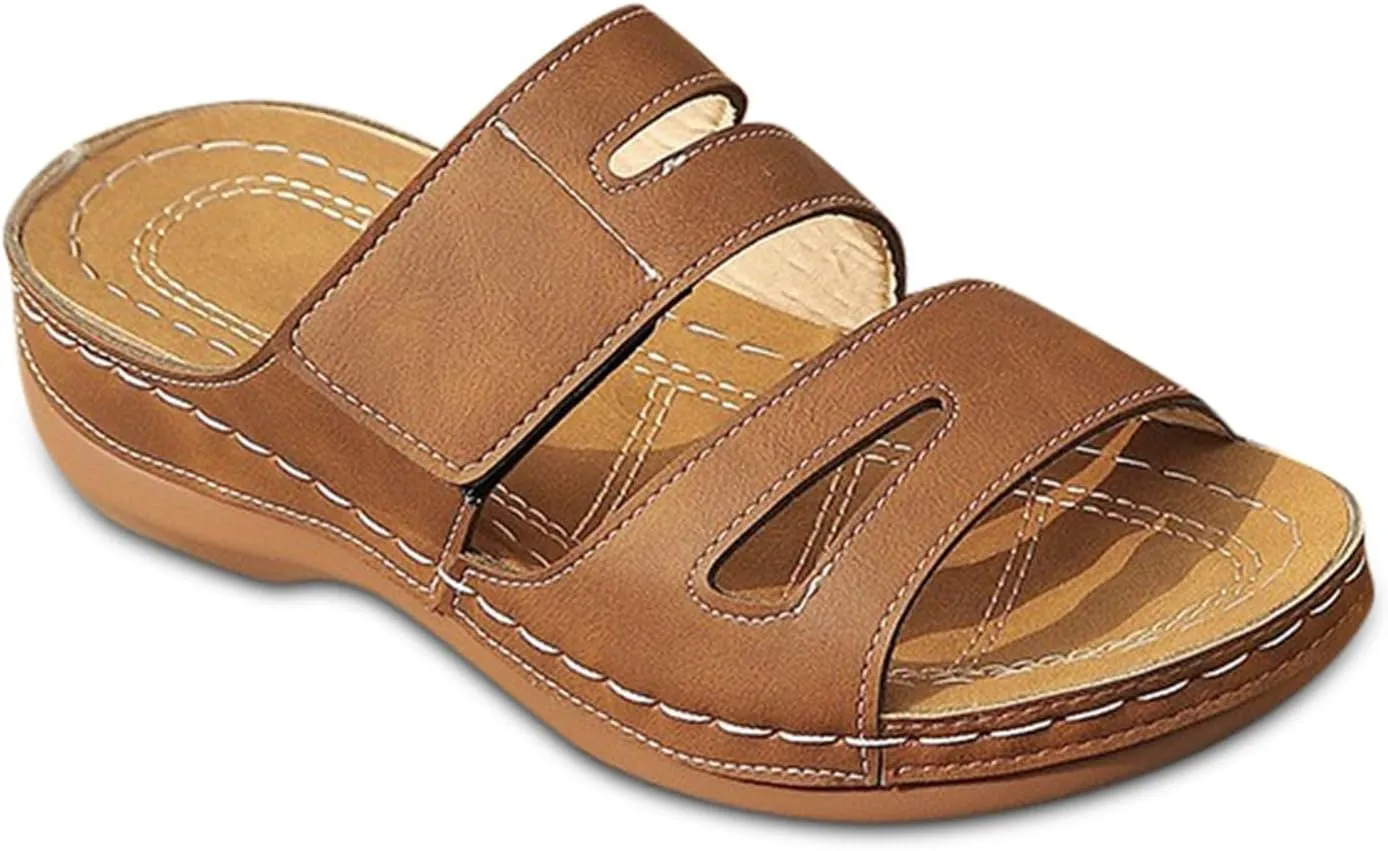 Women's Comfortable Low Heel Sandals Casual Slip On Open Toe Flip Flops Summer Spring Hike Water Sandals Women