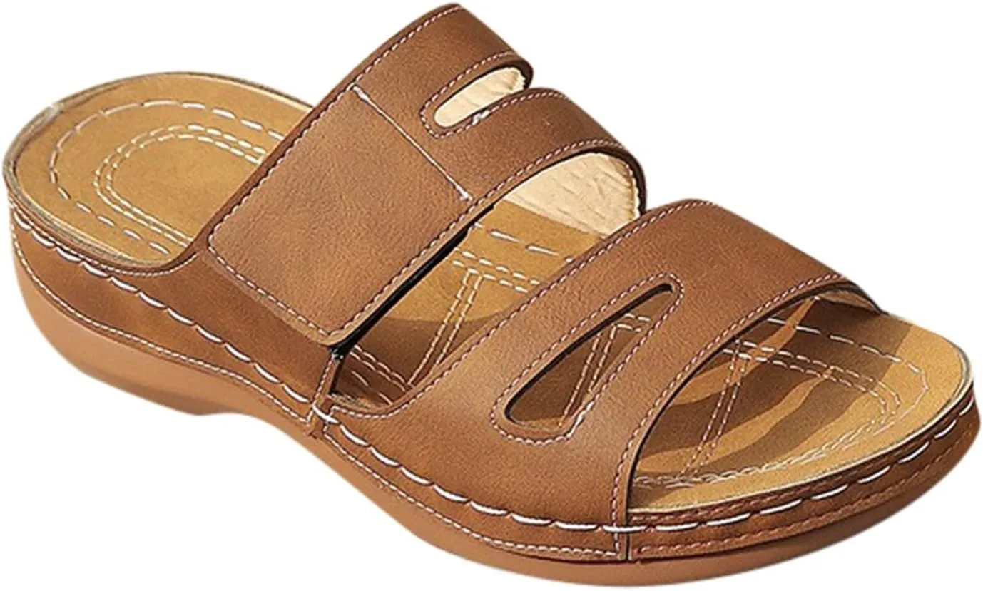 Women's Comfortable Low Heel Sandals Casual Slip On Open Toe Flip Flops Summer Spring Hike Water Sandals Women