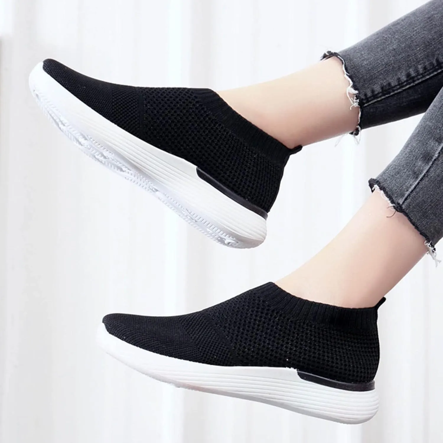 Women's Fashion Sneakers Lightweight Versatile Slip On Shoes Breathable Casual Outdoor Fitness Shoes Non Slip
