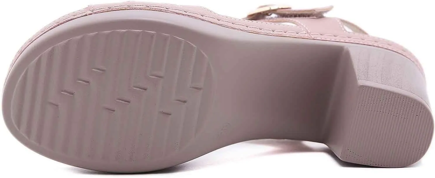Women's High Heel Sandals Comfortable Dressy Open Toe Slip On Summer Beach Vacation Work Date Party Casual