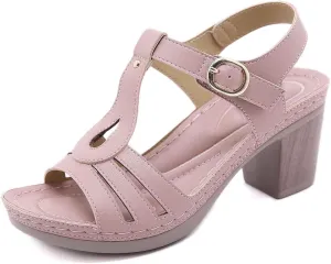 Women's High Heel Sandals Comfortable Dressy Open Toe Slip On Summer Beach Vacation Work Date Party Casual