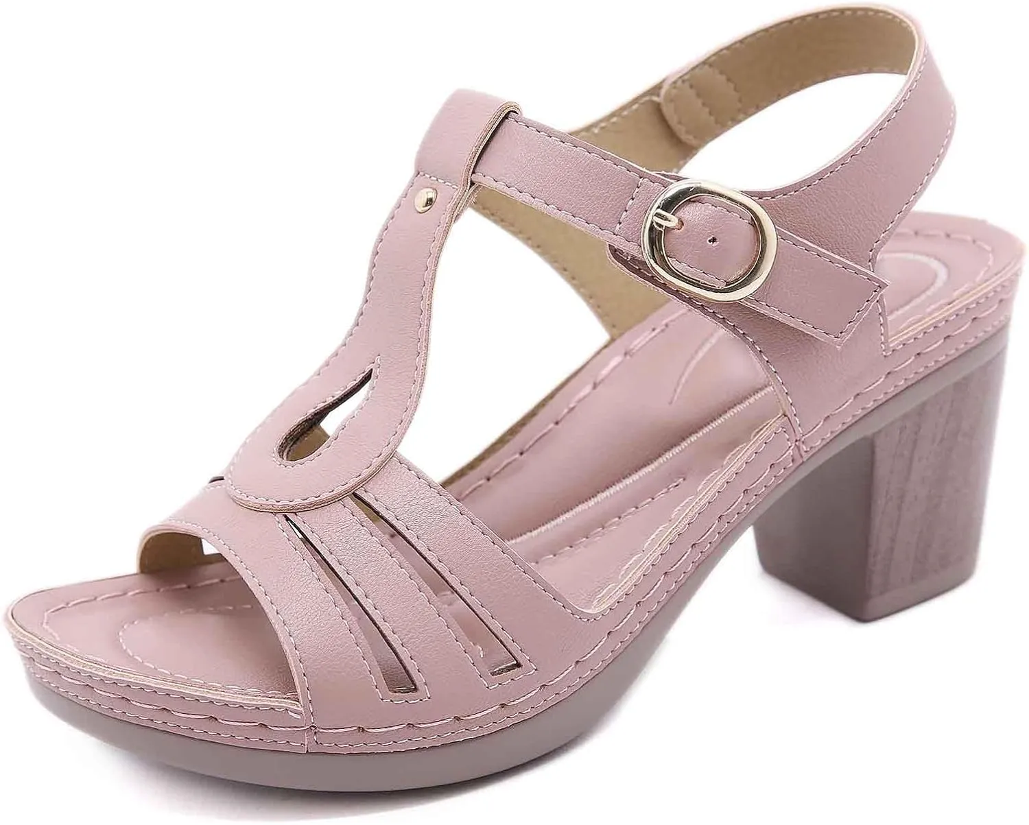 Women's High Heel Sandals Comfortable Dressy Open Toe Slip On Summer Beach Vacation Work Date Party Casual