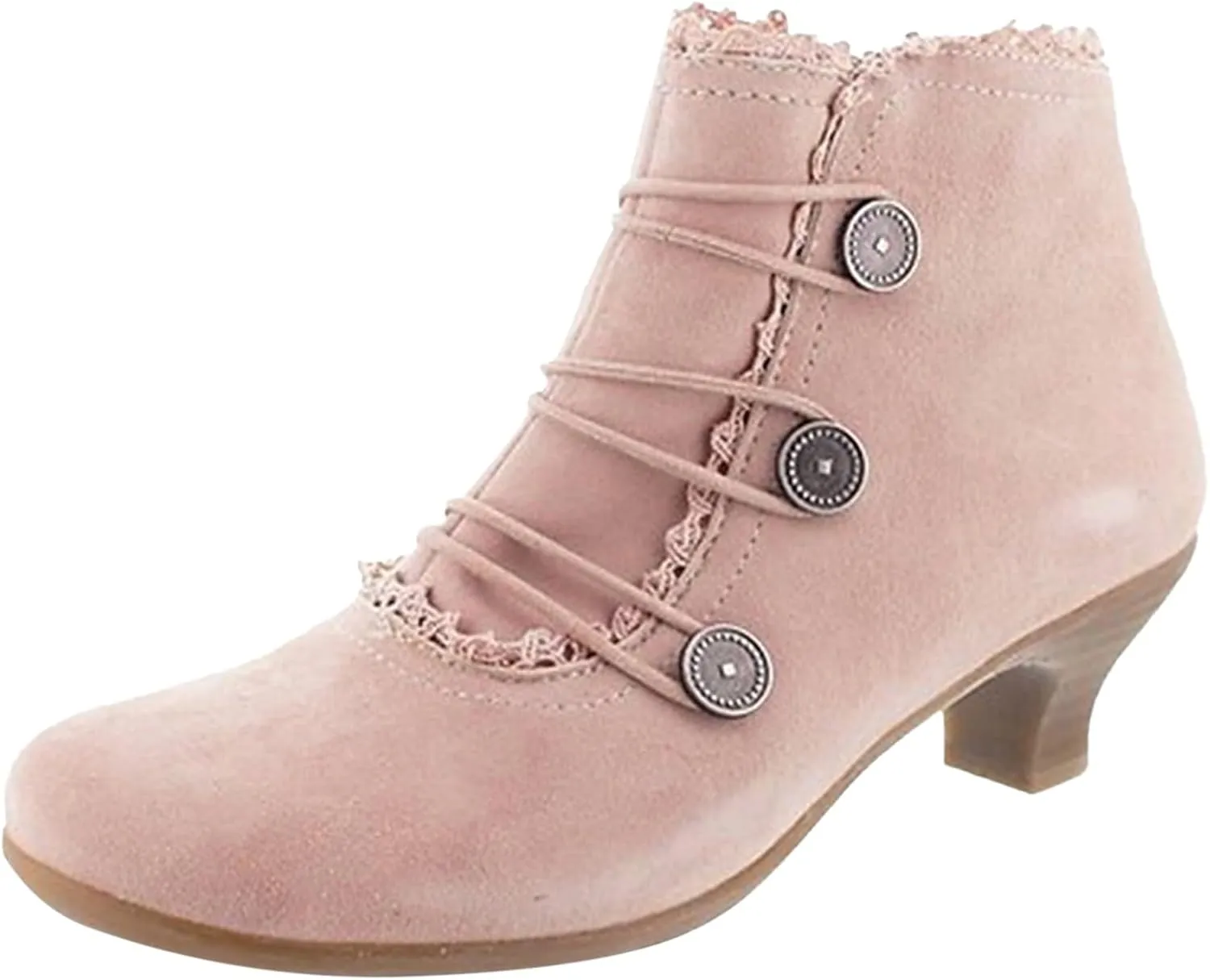 Women's Leather Boots Round Toe Retro Lace Round Buckle Short Boots Low Heel Boots Mens Boots Size 13