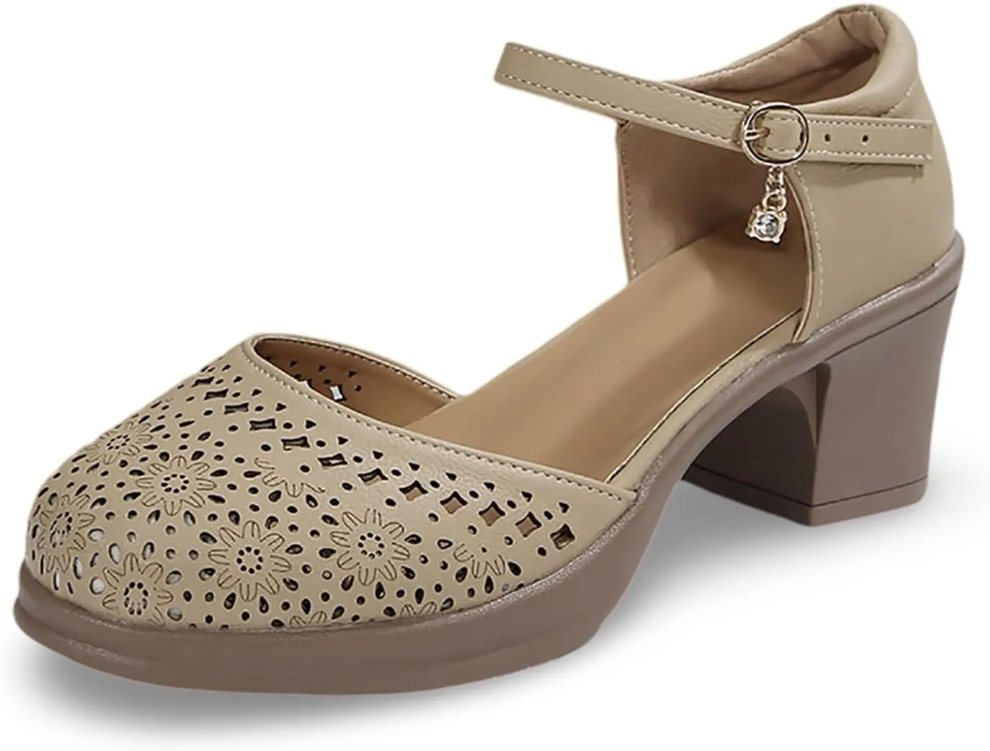Women's Sandals Casual Wear Closed Toe Hollow Design Wedge Heel Ideal Spring And Summer Womens Metallic Dress Sandals