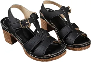 Women's Sandals Comfortable Toe Open Slip On High Heel Casual Footwear Sandals for Women with Heel Size 11