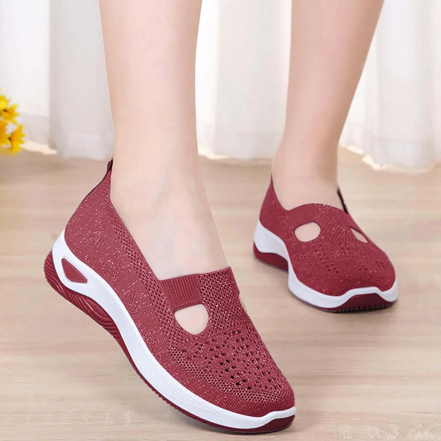 Womens Shoes Fall 2024Dress Sneakers Men Wide Women Loafers Comfortable Flat Heel Closed Toe Christmas Canvas Shoes Women Comfortable & Lightweight