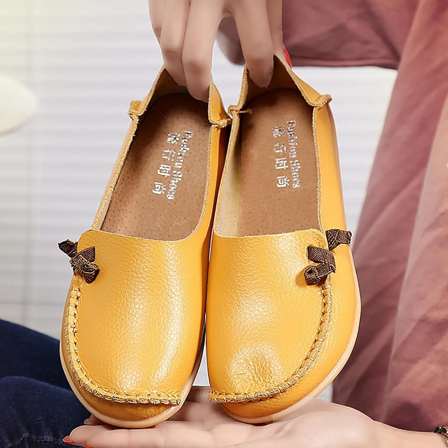 Womens Shoes Fall 2024White Leather Sneakers for Women Loafers for Women Fashion Casual Comfy Soft Womens Christmas Shoes Comfortable & Lightweight