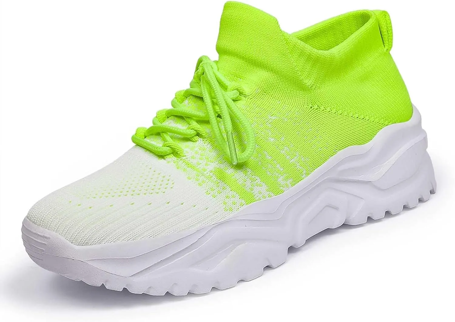 Women's Solid Color Fashion Four Season Lace Up Sneakers Solid Color Flying Woven Running Shoes Womens Rave Shoes