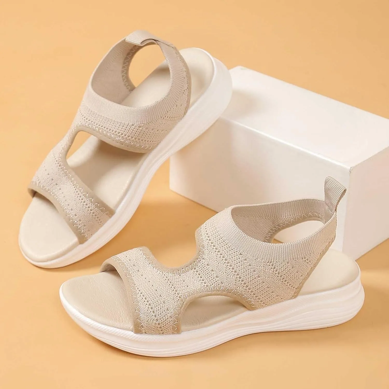 Women's Summer Fashion Cloth Breathable Open Toed Sandals Comfortable Platform Shoes Womens Slides And Sandals