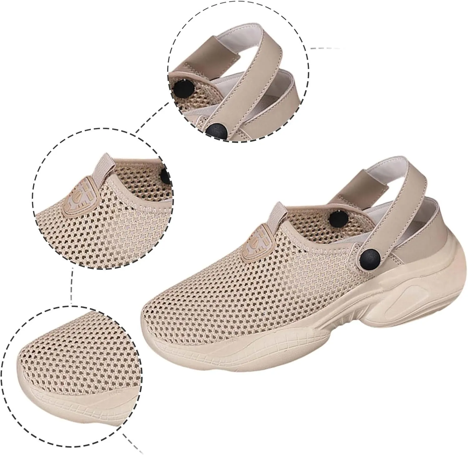 Women's Summer Knit Closed Toe Platform Sandals Breathable Slip On Casual Shoes For Beach Walking Yoga Travel