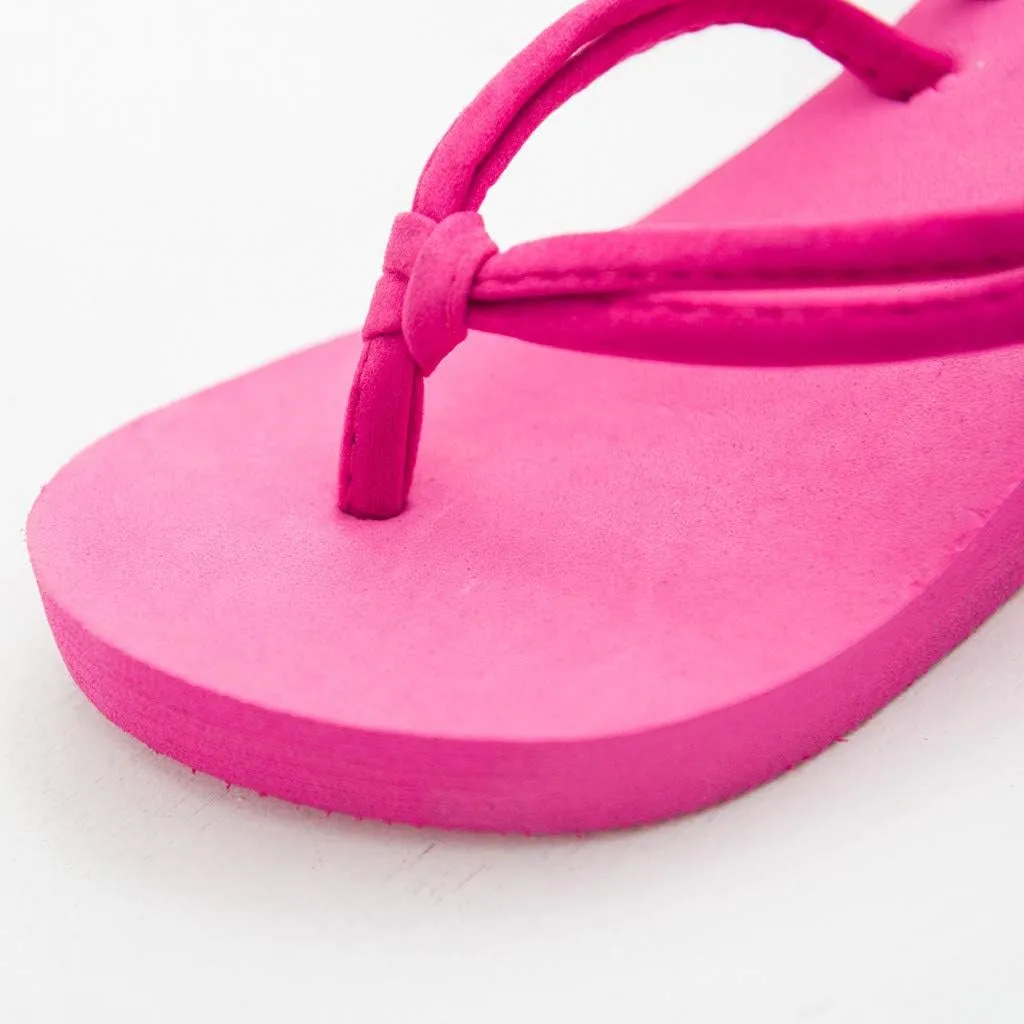 Women's Summer Thong Sandals Platform Flip Flop Arch Support Comfortable Soft Cushion Wedge Flip Flops (Hot Pink, 7)