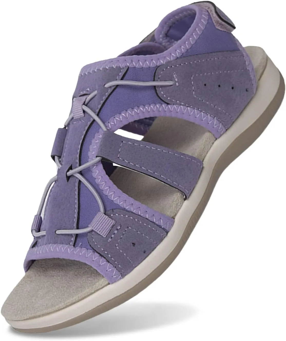 Women's Wedge Heel With Arch Support Low Top Round Toe Casual Sandals For Hiking Outdoor Walking Summer Platform Athletic Shoes Women