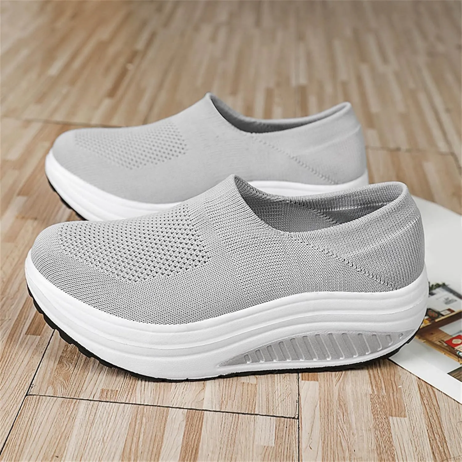 Womens White Sneakers Casual Wide Zapato Antiderrapante Mujer Womens Slip On Athletic Shoes Wide Width Women Sneakers Size 6 Wide Zapatillas De Mujer Con Tacon