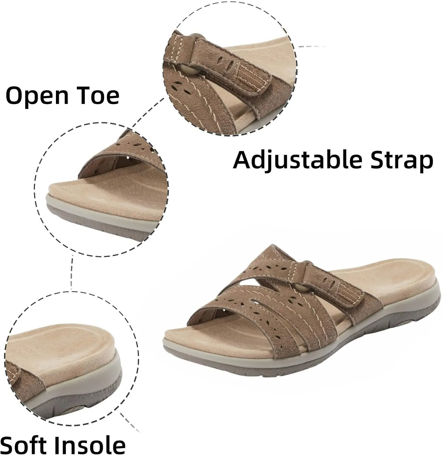 Womens Wide Orthopedic Sandals with Foot Support for Comfortable Walking Arch Supported Edge Dressy Low Wedge 2025 Summer Open Toe Platform Casual Slip on Beach Flats Outdoor flip Flops Shoes