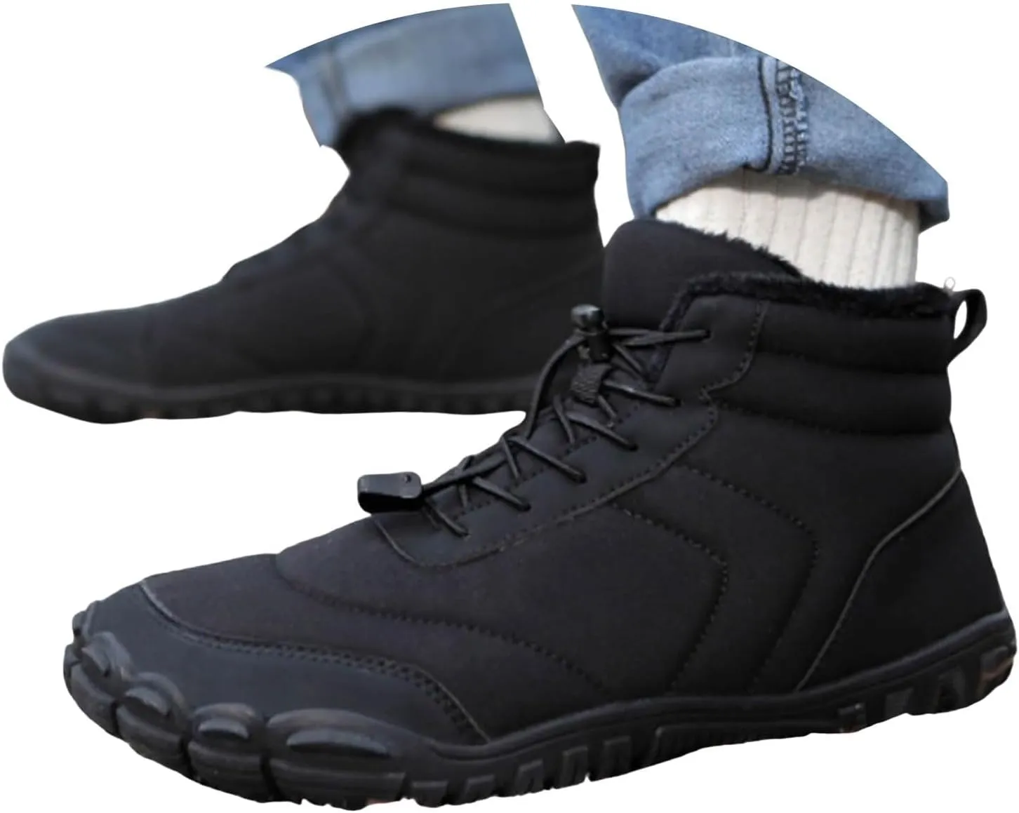 Women's Winter Snow Boots,Warm Comfortable Faux Fur Insulated Non-Slip Outdoor Lace-Up Mid Calf Booties Hiking Shoes