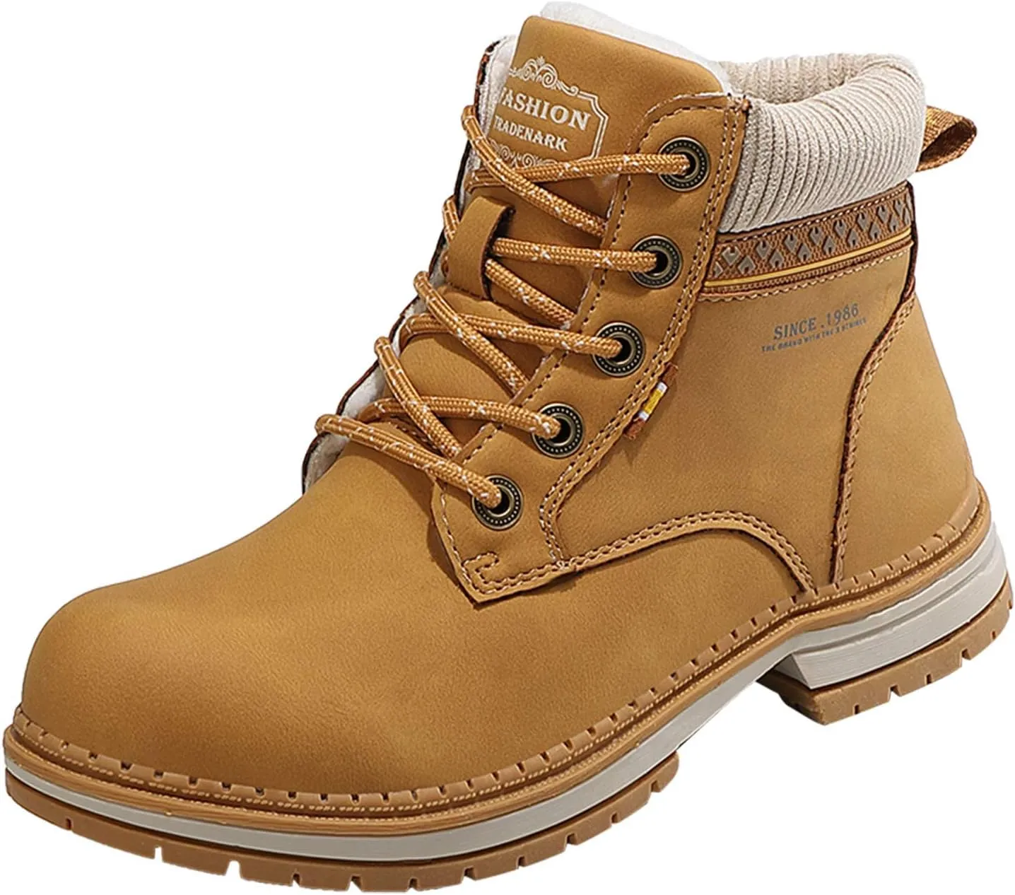 YUKTOPA Women's Waterproof Boots Winter Warm Fur Lined Snow Boots Women PU Leather Non Slip Outdoor Trekking & Hiking Walking Shoes