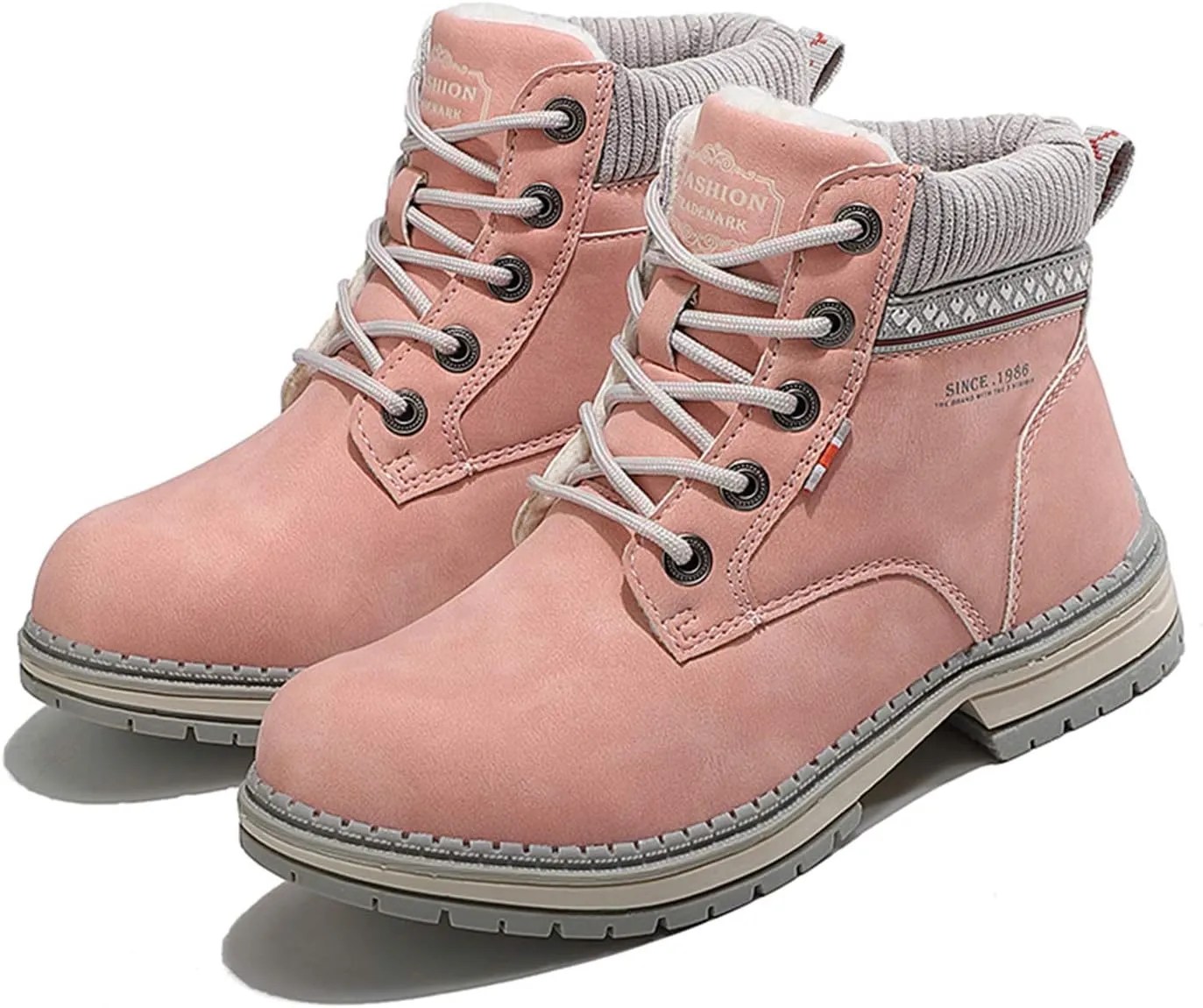 YUKTOPA Women's Waterproof Boots Winter Warm Fur Lined Snow Boots Women PU Leather Non Slip Outdoor Trekking & Hiking Walking Shoes
