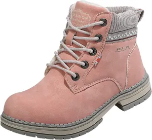 YUKTOPA Women's Waterproof Boots Winter Warm Fur Lined Snow Boots Women PU Leather Non Slip Outdoor Trekking & Hiking Walking Shoes