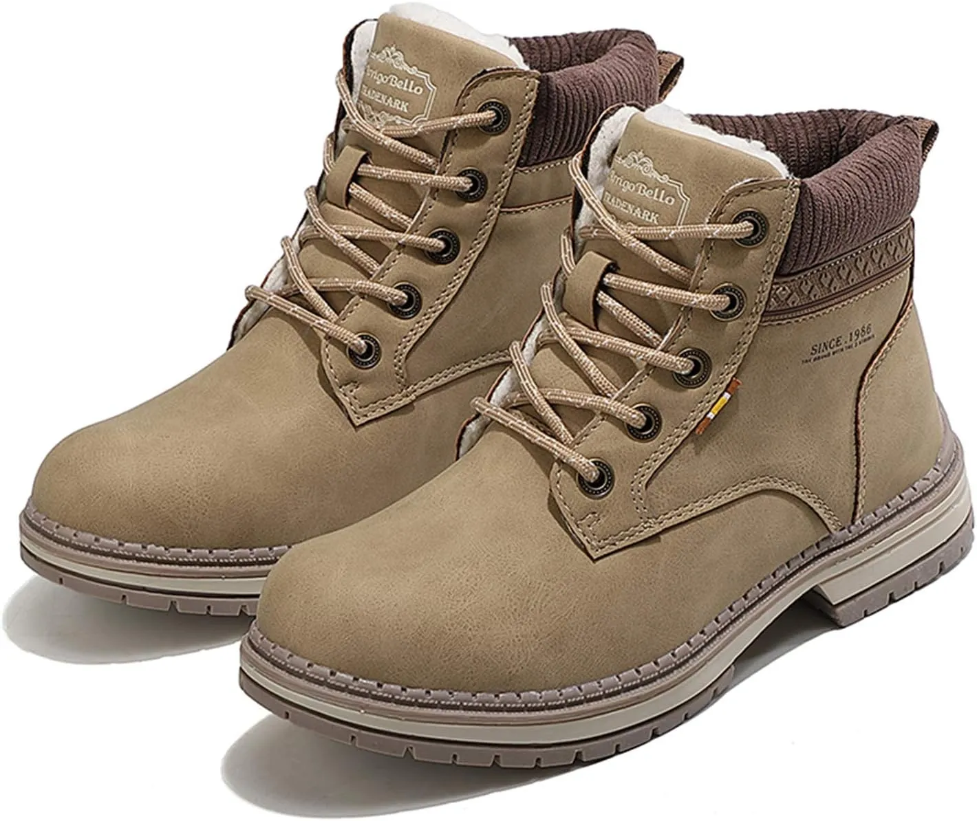 YUKTOPA Women's Waterproof Boots Winter Warm Fur Lined Snow Boots Women PU Leather Non Slip Outdoor Trekking & Hiking Walking Shoes